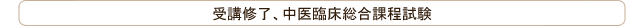 受講終了、中医臨床総合課程修了試験